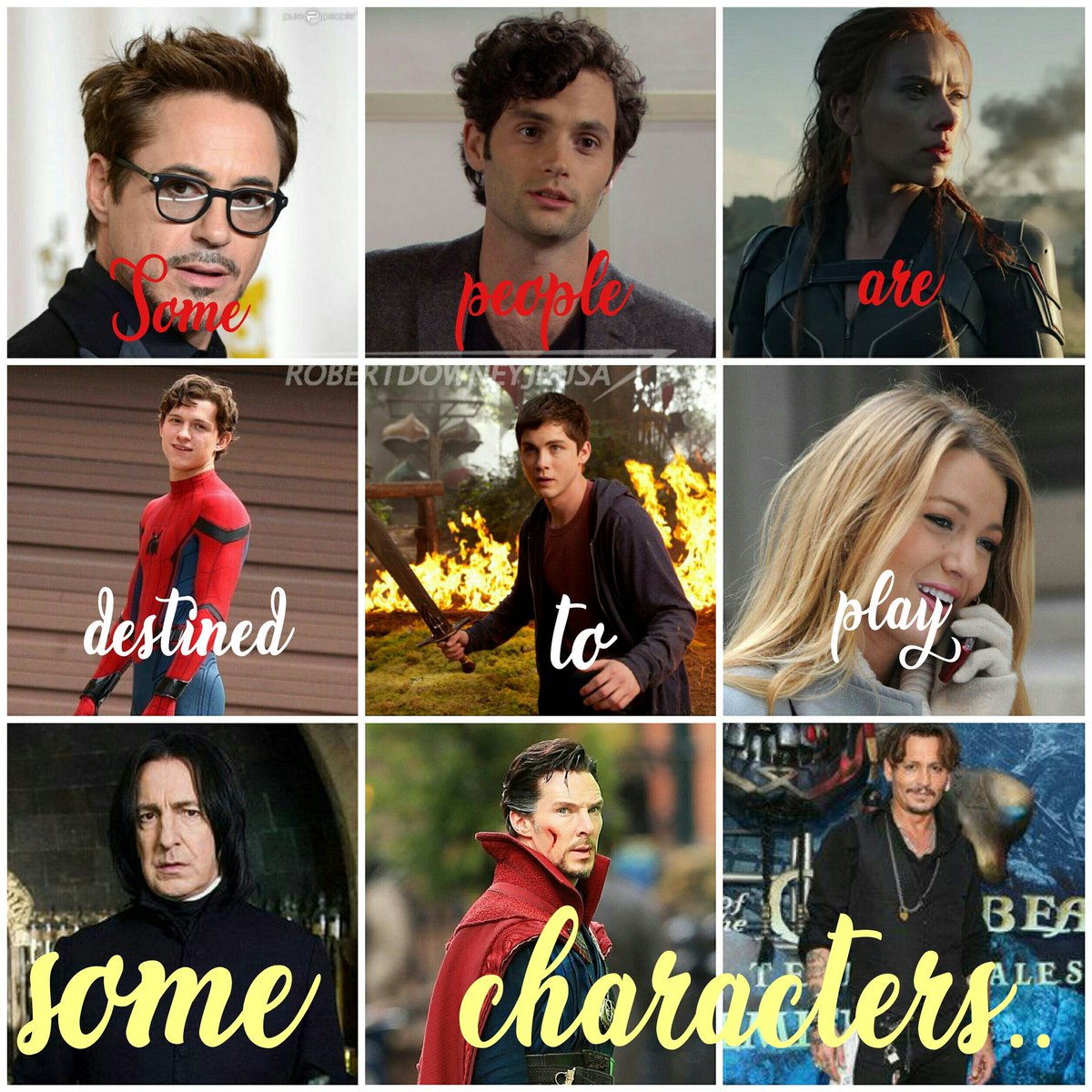 rdjusa's tweet photo. #Robertdowneyjr #pennbadley #ScarlettJohansson #BlakeLively #loganlerman #severussnape #drstrange https://t.co/9TgVUaAvIB