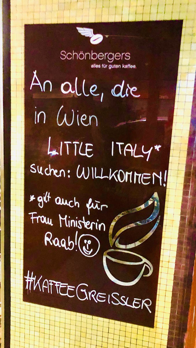 Willkommen in Little Italy auf der Wieden! ;) 
#Integration #Schanigarten #socialwall #espresso #kaffeeliebe  #raab #ministerin #chinatown #AllesFürGutenKaffee #seiloyalsauflokal #coffee2go #seiloyalkauflokal #3rdwave #alleswirdgut #xundbleiben #noexcuseforsingleuse #kaffeesieder