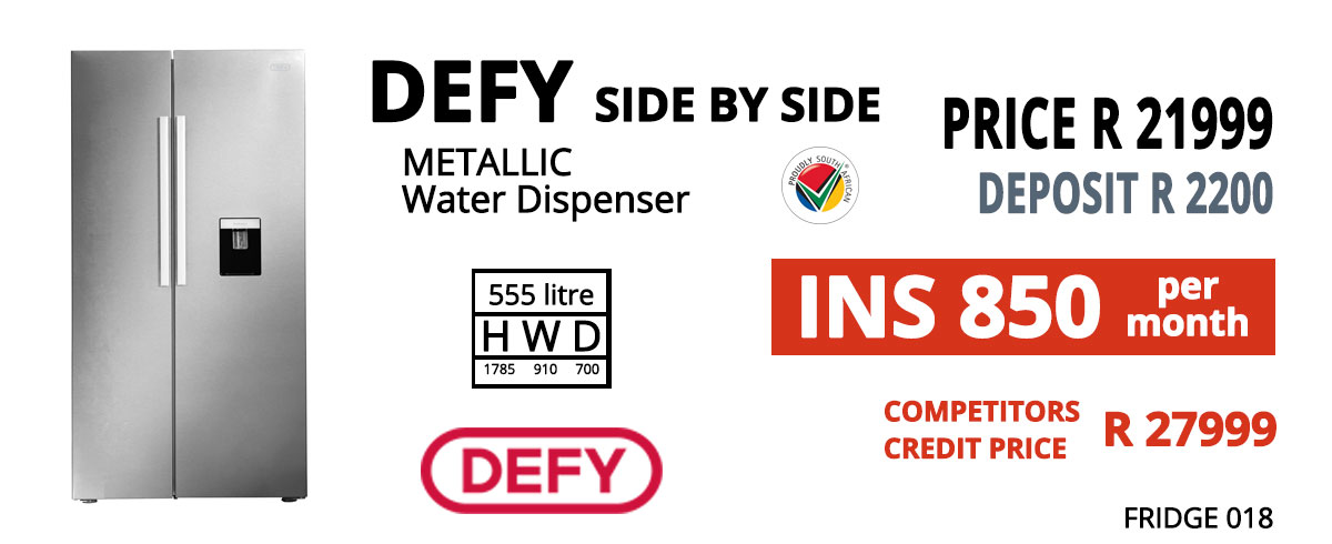 rail_furn's tweet photo. What an #Amazing #deal! Buy the Defy Side By Side Fridge/Freezer and get a DEFY 20 litre Microwave FREE!!
#RailwayFurnishers #DefySA #Believeinbetter #Lifetested #proudlysouthafrican #supportlocal https://t.co/v3322iLxQu