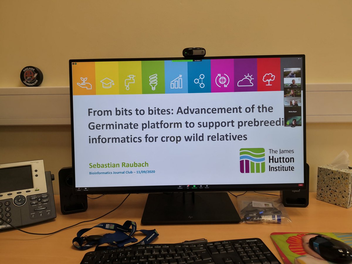 pauldshaw's tweet photo. Presentation by @HuttonICS @BazRaubach on our recent paper at the #Bioinformatics journal club. Thanks to @runxuan and his group for organising 🙂 #germinate https://t.co/z9Ul5GXYUz