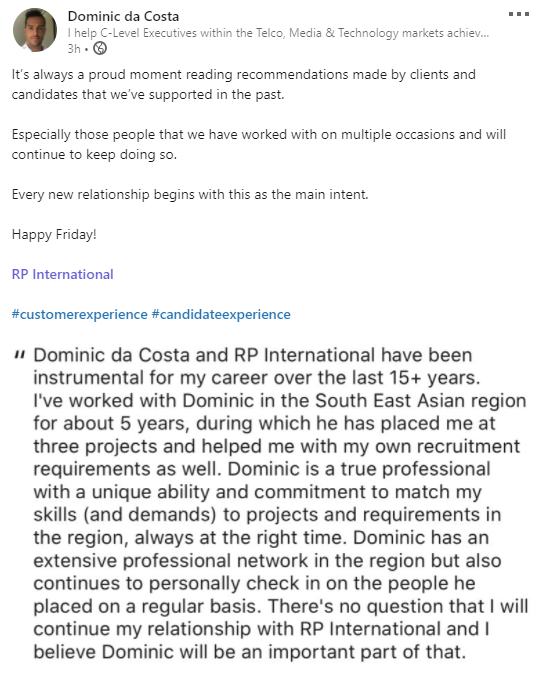dominicpstmt's tweet image. #CustomerExperience #candidateexperience #clientreferences #Recruitment