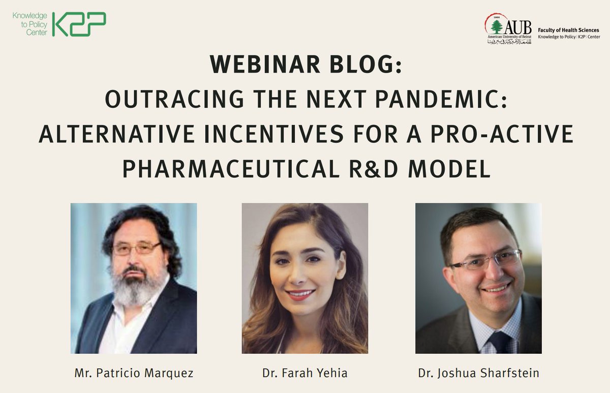 K2PCenter's tweet photo. The first K2P Webinar Blog is out now! Based on the #webinar on Alternative Incentives for a Pro-Active Pharmaceutical R&amp;D Model, the blog reiterates the current race to a #COVID19 #Vaccine.

📄Read more here: https://t.co/EUYm0Ts19O
@pvmarquez1956 @Farah_Y_  @drJoshS https://t.co/WvNeS1z257