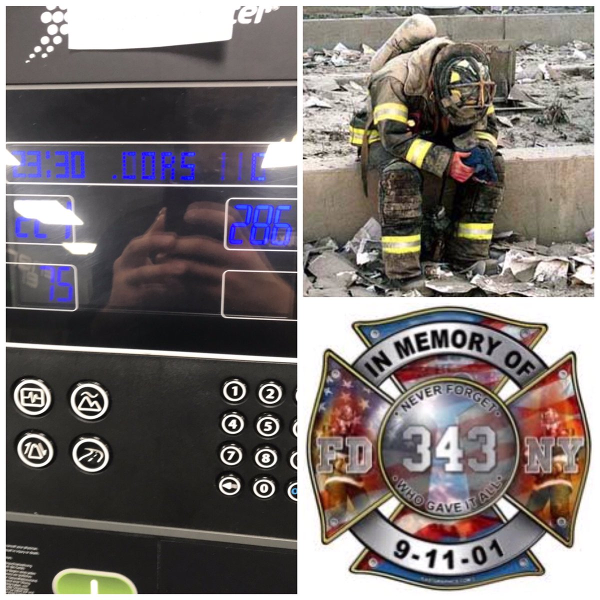 euankyle's tweet photo. 110 floors climbed in memory of the 343 firefighters who made the climb and to everyone else who lost their lives during the 9/11 attacks 19 years ago. https://t.co/8PGv7wMdHT