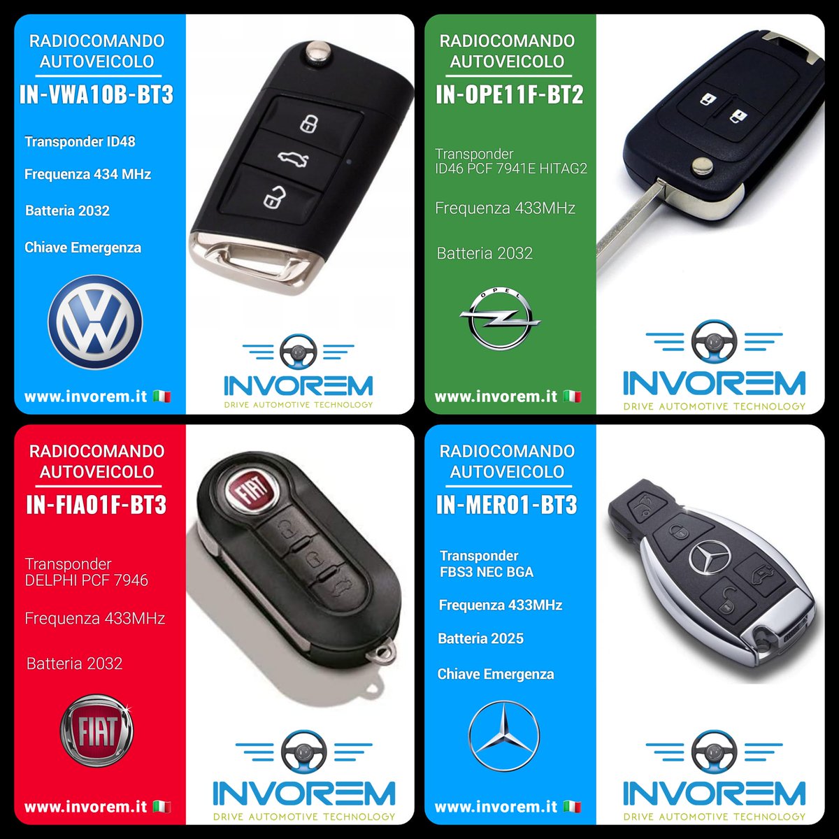 InvoremSrl's tweet image. #INVOREM🇮🇹
RADIOCOMANDI PER AUTO 🚘
Consulta il nostro catalogo direttamente dal nostro sito web, richiedi il listino. Qualità e Convenienza ✔
🌐invorem.it