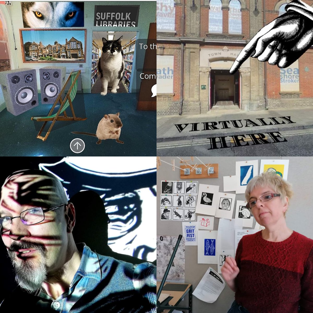 andywisher's tweet image. VIRTUALLY HERE IS NOW LIVE!
Go to seekbeak.com/v/40zdenOYjDR
Find the Wolf, the Cat and the Mouse hanging around @SuffolkLibrary in Room 4 Creative Hub.

#lowestoftlibrary  #virtuallyhere #paperworks* #HeritageOpenDays #HODs  #lisahurcumartist #storytelling #lowestoftarts