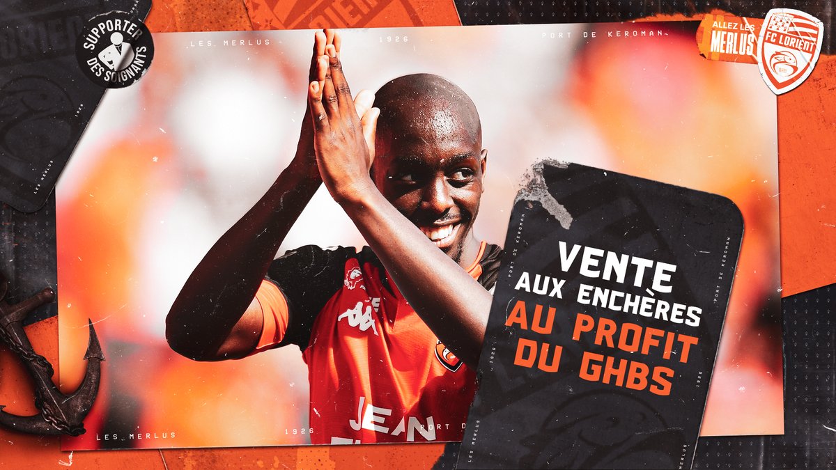 FCLorient's tweet photo. 🏥 Le FC Lorient organise une vente aux enchères au profit du @GHBretagneSud à l'issue de #FCLRCL. 
👕Le maillot de @YoWissa et le brassard du capitaine sont à acquérir !  

Participez ici 👉🏻 https://t.co/aiMpX2OHLm

#SupporterDesSoignants 😷 #JouonsLaCollectif https://t.co/6IYqYOXLFf