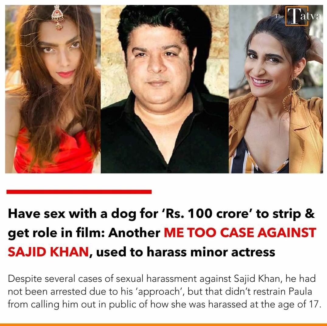 impariharAshu's tweet photo. #ArrestSajidKhan
Hello hypocrites @ReallySwara @anuragkashyap72 @sonamakapoor where is your Smash the patriarchy?? 
She was not even an adult when this happened.
#ArrestSajidKhan
#ShameOnBollywood
#ShameOnMahaGovt https://t.co/xInj8eOAXY