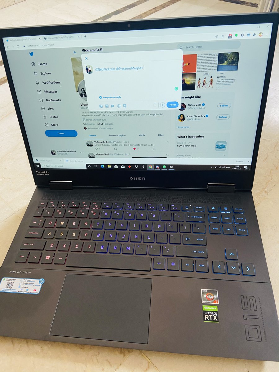 theNomadGalaxy's tweet photo. @BediVickram @PrasannaMoghe1. Just received my R7 + RTX unit this afternoon. Absolutely in love with this laptop. A big thank you to you guys for making this possible. Very much appreciated. https://t.co/ksqyTj0Wi0