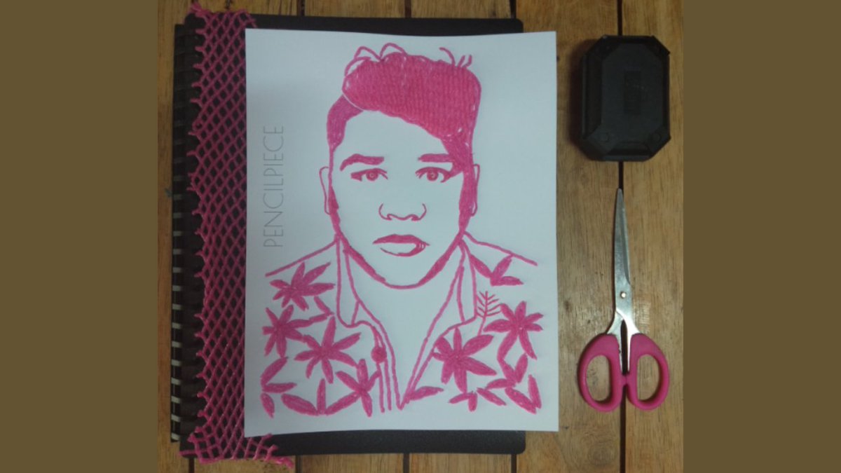 pencilpiece's tweet photo. "GUSTO MO YON?? GUSTO KO YUN!"
 
LLOYD CADENA 
Tribute art for @LloydCadena
Apple wrapper portrait on worx board https://t.co/HEfehZwxjl