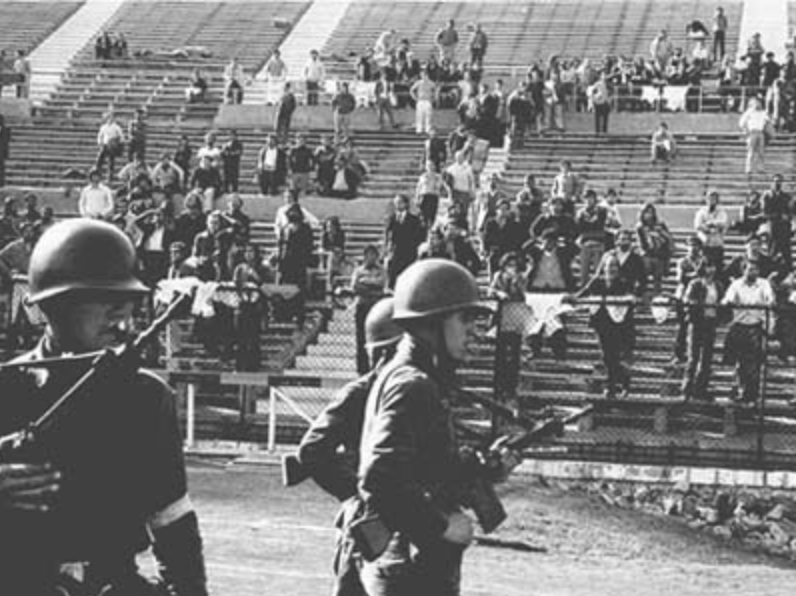 September 11th in Chile is always one of the toughest days of the year. Today marks 47 years since the bloody military coup backed by the USA/CIA & led by Pinochet overthrew a democratically elected socialist government. The Estadio Nacional was used as a concentration camp.