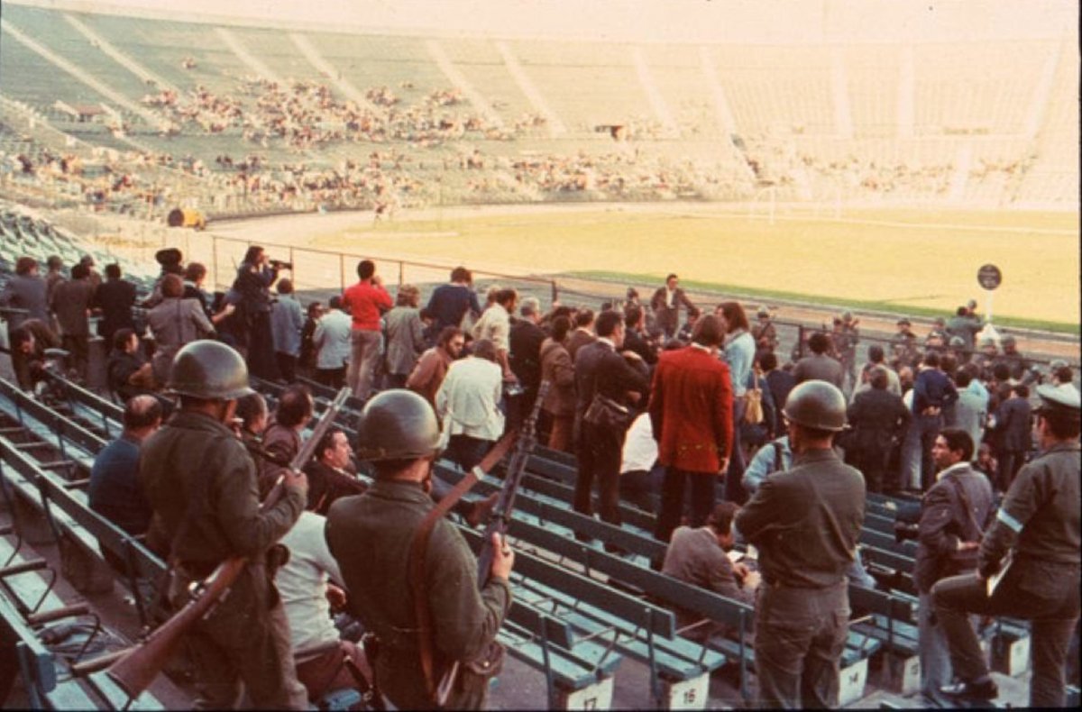 September 11th in Chile is always one of the toughest days of the year. Today marks 47 years since the bloody military coup backed by the USA/CIA & led by Pinochet overthrew a democratically elected socialist government. The Estadio Nacional was used as a concentration camp.