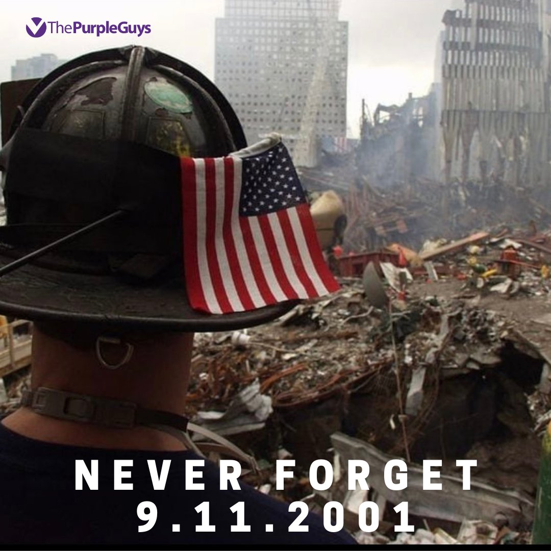 thepurpleguys's tweet photo. We take a moment to remember all the lives lost 19 years ago. We take a moment to honor &amp; commemorate the #FirstResponders who paid the ultimate sacrifice. In troubled times we rely on, and thank, our First Responders – then and now. Their heroism will live on forever. https://t.co/gHUaeVc0xz