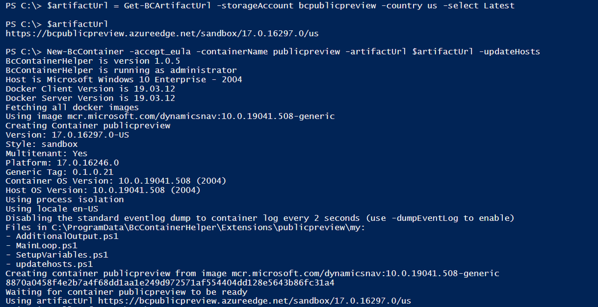 freddydk's tweet photo. #msdyn365bc Business Central 2020W2 (17.0) now in public preview both on Saas and as artifacts for Docker. Note the bcpublicpreview storage account for public preview artifacts. https://t.co/P2jqr9pjOT
