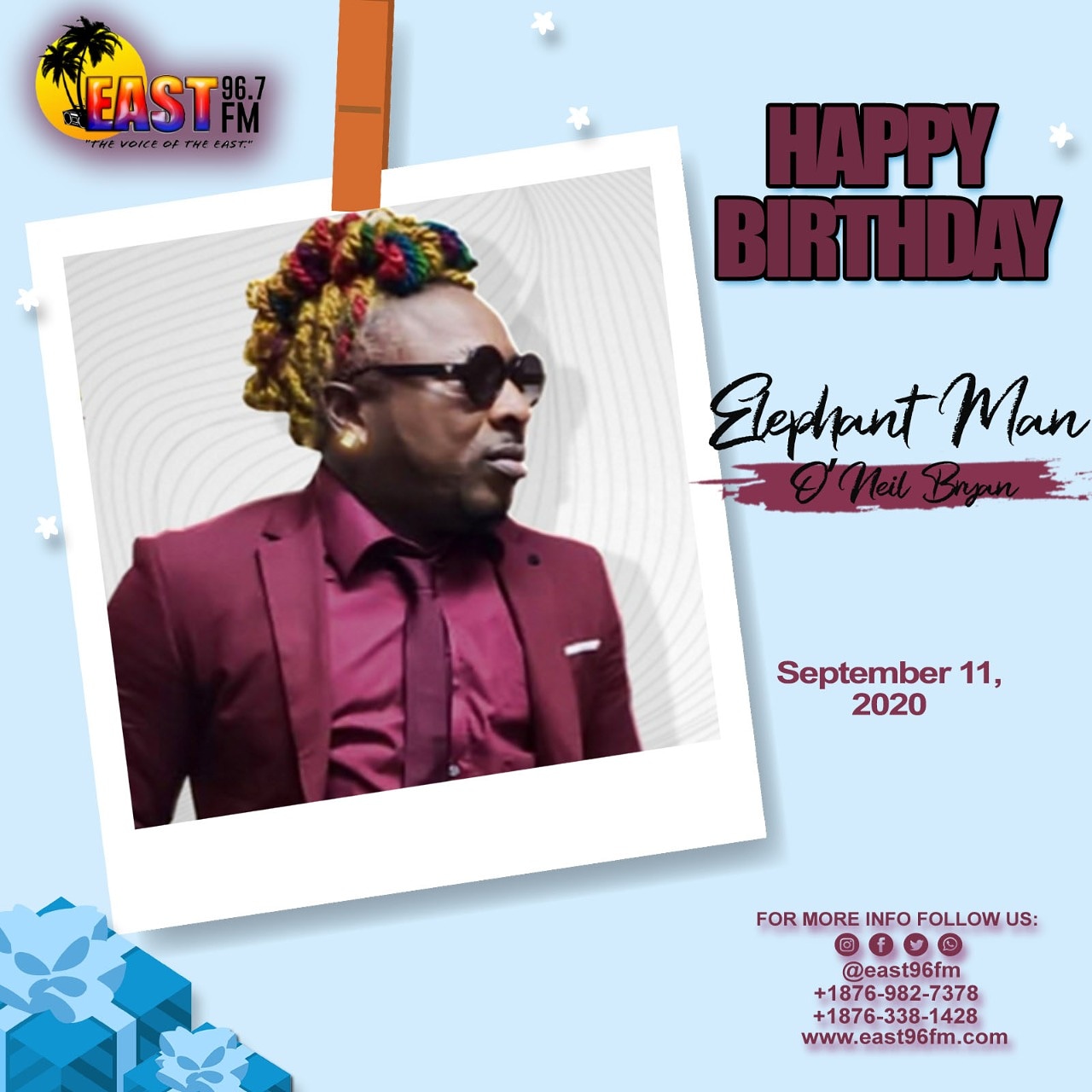 Happy birthday to Oneil Bryan, professionally known as Elephant Man. Big up yuhself        