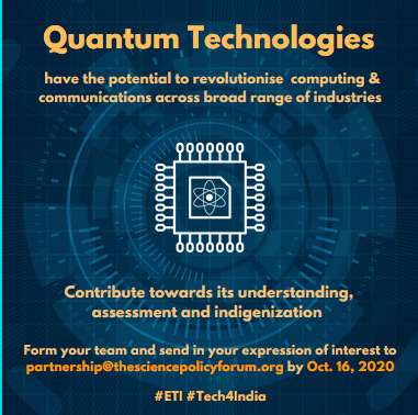 #Tech4India

Recent advances in 𝗤𝘂𝗮𝗻𝘁𝘂𝗺 𝘁𝗲𝗰𝗵 can bring paradigm shifts in #computing #communication & #cryptography affecting all sectors in the process

Participate in #ETI & help India prepare for the #QuantumRevolution 2.0⚛️ 

ℹ️thesciencepolicyforum.org/initiatives/et…

#NESTMEA
1/2