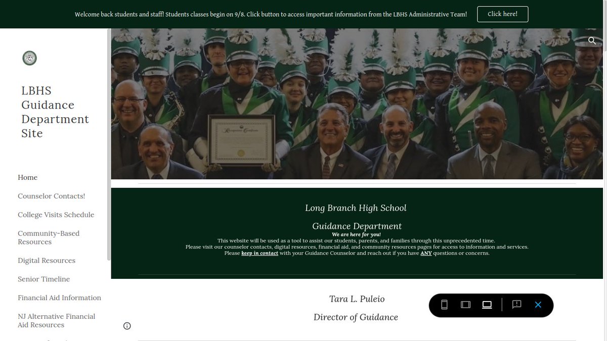 LBHSGuidance20's tweet photo. Welcome back! 
The LBHS Guidance Department website has been updated!  Click the link below to view the LBHS schedule of virtual college visits, financial aid resources, and senior timeline. Wishing everyone a wonderful school year!
https://t.co/2lqMnv7ehE https://t.co/klVansQfV8