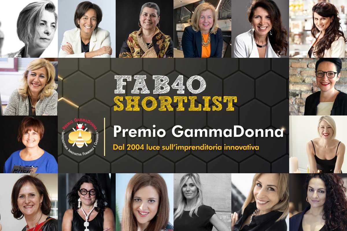 🥁 Rullo di tamburi... ed ecco a voi le prime #imprenditrici entrate nella #Shortlist #Fab40 👑 del #PremioGammaDonna che dal 2004 mette in luce ✨ storie di #innovazione d’impresa al femminile. 𝗖𝗢𝗡𝗚𝗥𝗔𝗧𝗨𝗟𝗔𝗭𝗜𝗢𝗡𝗜!
#GoodLuck #BEEinnovative 🐝 #GetBEEsy #GameChangers