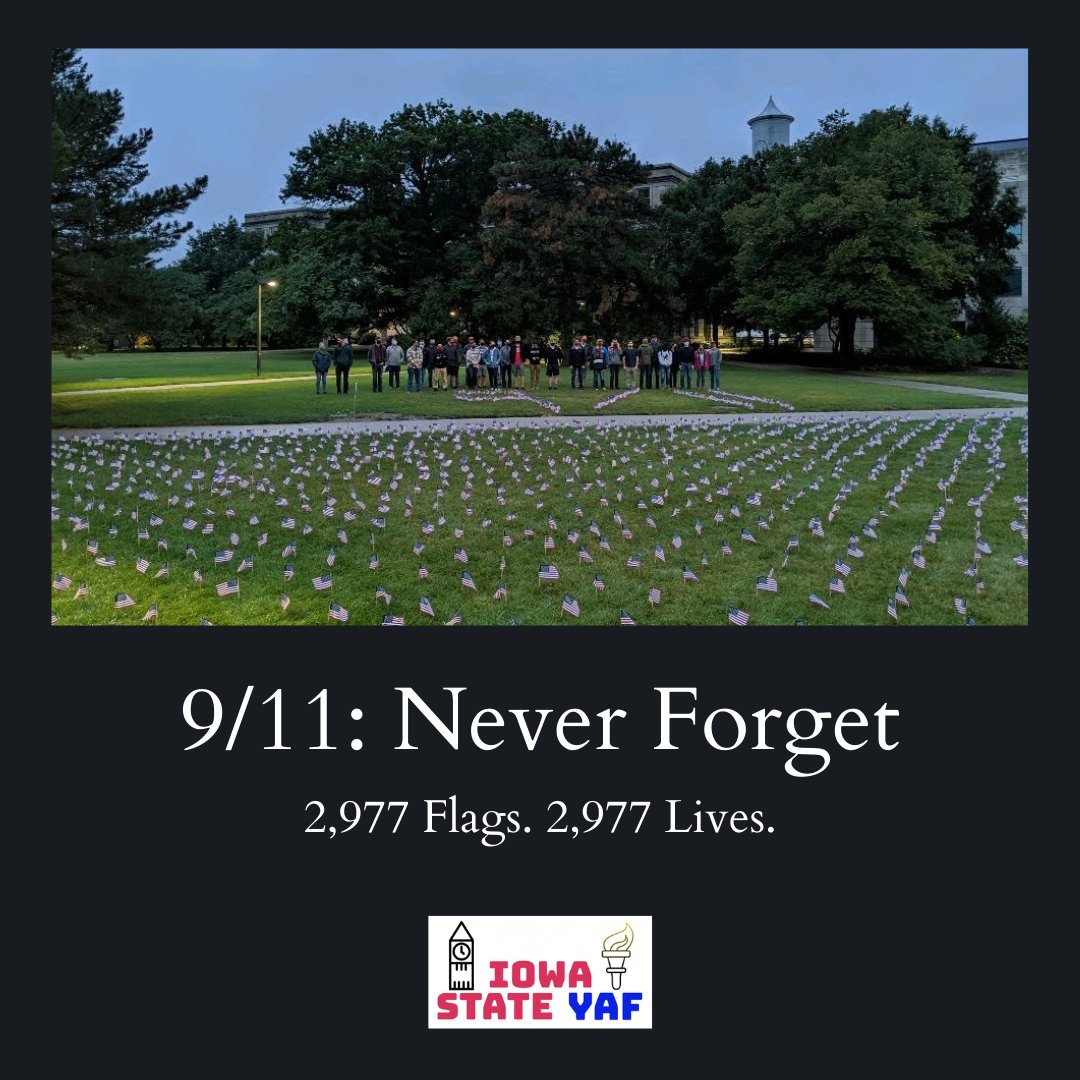 IowaState_YAF's tweet image. “One of the worst days in America’s history saw some of the bravest acts in Americans’ history. We’ll always honor the heroes of 9/11. And here at this hallowed place, we pledge that we will never forget their sacrifice.”
—President George W. Bush #NeverForget @yaf