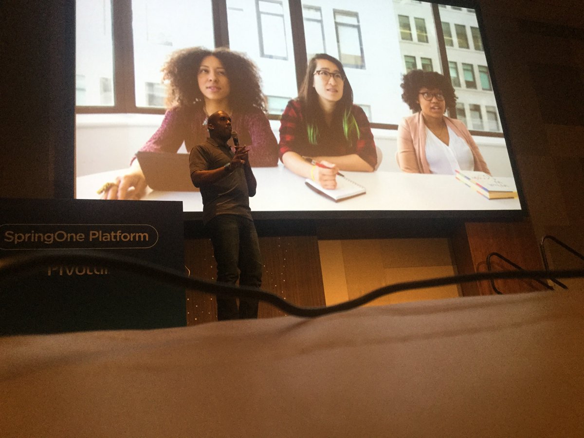 Soon after I started getting invited to speak at tech events, I decided to use my platform as a speaker to normalize Black women in tech.So, I started using stock images of Black women in my slides, particularly in my "Lending Privilege" talk.