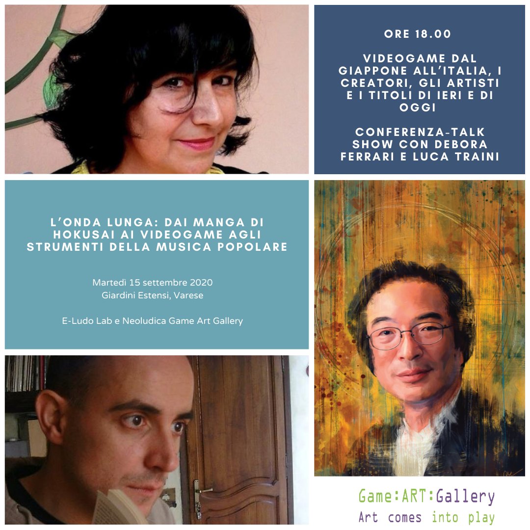 FESTIVAL#INtenso
Martedì 15 settembre 
ore 18.00 Videogame dal Giappone all’Italia, i creatori, gli artisti e i titoli di ieri e di oggi. 
Conferenza-talk show con Debora Ferrari e <a href="/LucaTraini1/">Luca Traini</a>, ideatori di <a href="/Neoludica_Art/">Neoludica</a> 
Prenotazione su Eventbrite - bit.ly/festivalintenso