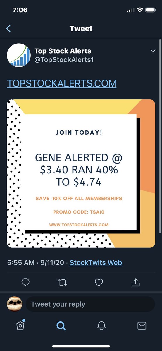 NotAlerts's tweet image. $GENE another #TopStockAlerts fail. They ORIGINALLY alerted at $4.52, which fucked a lot of people over. Don’t fall for this scam.