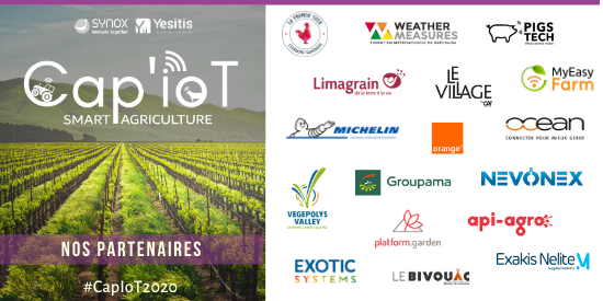 Synox (@synoxlive) on Twitter photo <a href="/yesitis_startup/">Yesitis</a> & Synox vous présentent leurs partenaires #CapIoT2020🌱#Savethedate : lnkd.in/eP6D8jJ
<a href="/WeatherMeasures/">Weather Measures</a> @Pigstech @limagrain <a href="/Michelin/">Michelin</a> <a href="/LeVillagebyCA/">Le Village by CA</a> <a href="/MyEasyFarm/">MyEasyFarm</a> <a href="/orange/">Orange</a> <a href="/Groupama/">Groupama</a> @API_Agro @laFrenchTechCA <a href="/EXOTIC_SYSTEMS/">EXOTIC SYSTEMS</a> <a href="/EXAKIS_NELITE/">Exakis Nelite</a> <a href="/VEGEPOLYSVALLEY/">VEGEPOLYS VALLEY</a> <a href="/yesitis_startup/">Yesitis</a> & Synox vous présentent leurs partenaires #CapIoT2020🌱#Savethedate : lnkd.in/eP6D8jJ
<a href="/WeatherMeasures/">Weather Measures</a> @Pigstech @limagrain <a href="/Michelin/">Michelin</a> <a href="/LeVillagebyCA/">Le Village by CA</a> <a href="/MyEasyFarm/">MyEasyFarm</a> <a href="/orange/">Orange</a> <a href="/Groupama/">Groupama</a> @API_Agro @laFrenchTechCA <a href="/EXOTIC_SYSTEMS/">EXOTIC SYSTEMS</a> <a href="/EXAKIS_NELITE/">Exakis Nelite</a> <a href="/VEGEPOLYSVALLEY/">VEGEPOLYS VALLEY</a>