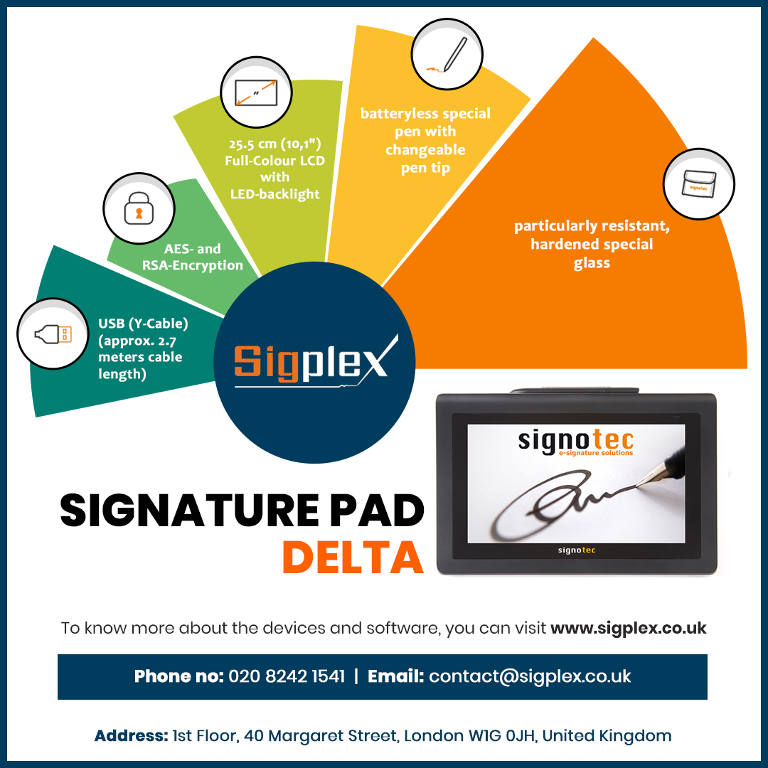 Sigplex's tweet photo. Signature Pad Delta - Sigplex
Visit website: https://t.co/eC2sw64iRv

#Sigplex #digitalsignature #signaturepad #electronicsignature #esignature #digitalsignaturepdf #signdocumentsonline #createdigitalsignature #electronicsignaturepdf #London #UK https://t.co/RSwrER2s0H