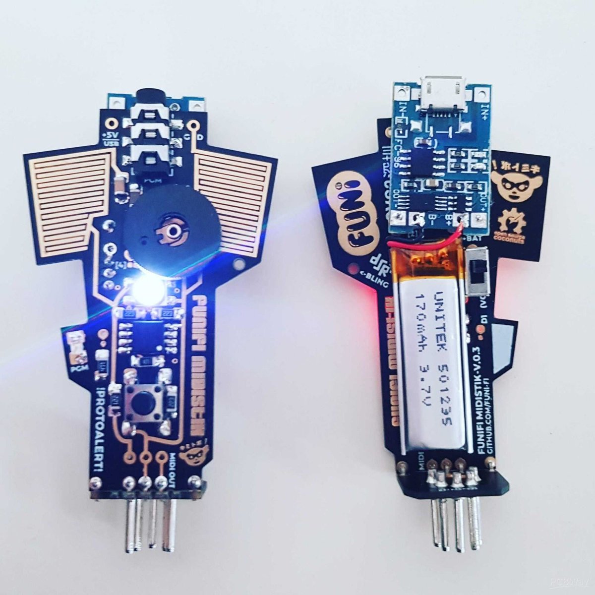 PCBWayOfficial's tweet image. #SharedProject
FuniFi Midistik is a compact, programmable #MIDI controller for synthesisers. There is a popular #ATtiny85 microcontroller in the heart of the device which can be progrmmed with Arduino IDE.
✅Get it now: bit.ly/2Fad1pv
.
.
#pcb  #EmbededHardware #arduino