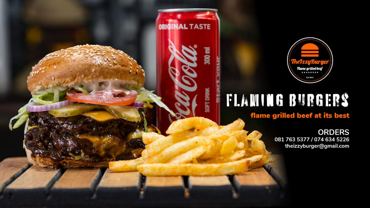 Ready to bite into the weekend? Visit <a href="/theizzyburger/">theizzyburger</a>, 121 Ottery Road, Wynburg or call 0817635377 to place your order. 
Flame grilled beef at its best! 
#gourmetburgers #burgerswynberg