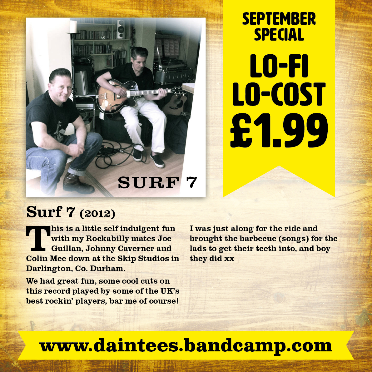 Surf 7 (2012)A reminder that all 18 albums featuring in the "Lo-Fi / Lo-Cost" offer will be reverting to £7 each from the 1st October. I'd hate you to miss out! Mx