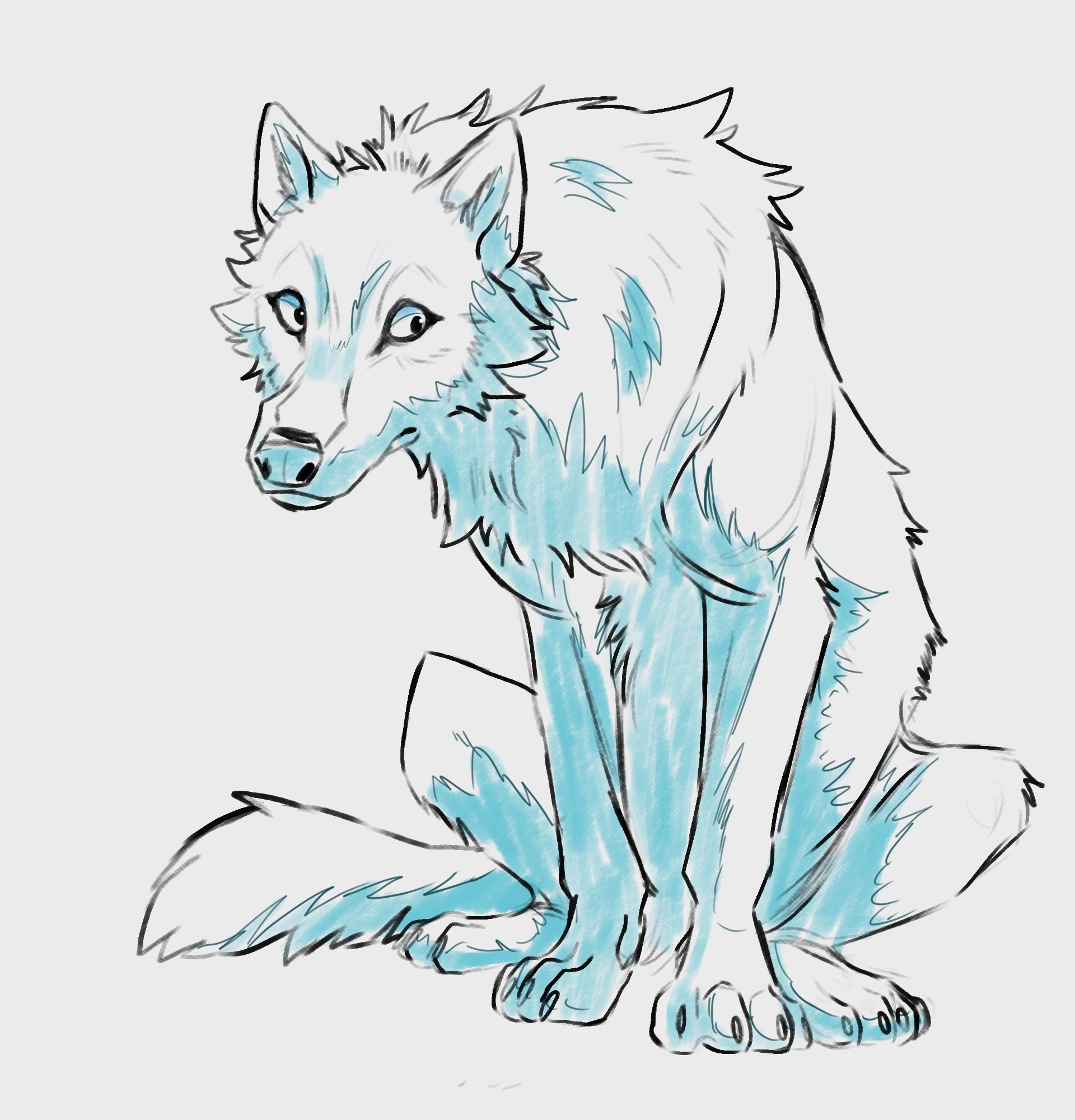 Wolf Sitting By Tree Meme - 7o9gwsc