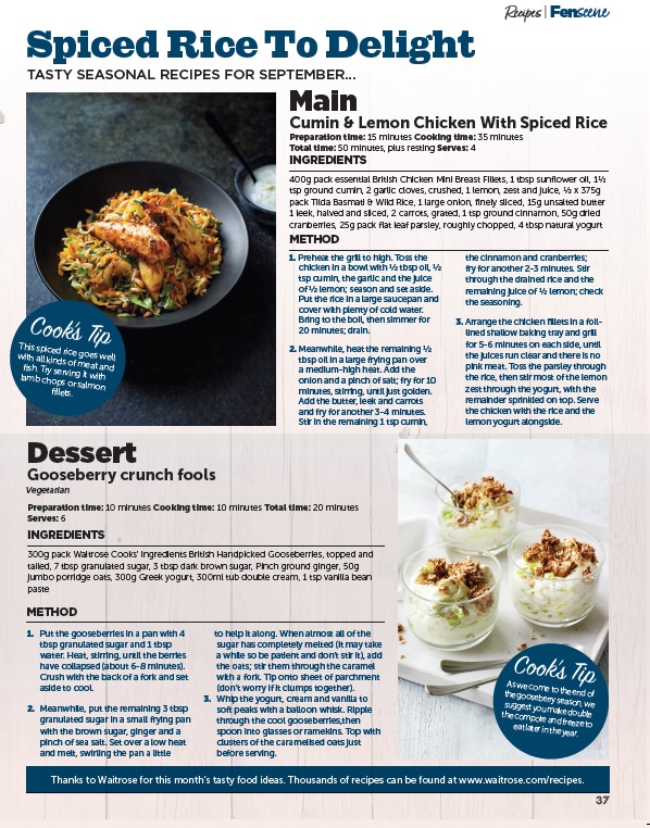 Fen_SCENE's tweet photo. Spiced Rice To Delight
Tasty seasonal recipes For September...
-Cumin & Lemon Chicken With Spiced Rice
-Gooseberry crunch fools
-------------------------------------
@Fen_SCENE @waitrose #FenSceneRecipes #septmeber https://t.co/OU3hqJ388W