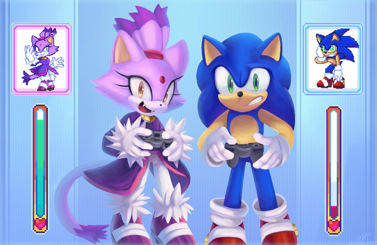 min on Twitter: "Been a hot minute, but I'm able to draw more now!  #SonicTheHedgehog #BlazeTheCat #sonaze #SonicArtist… "