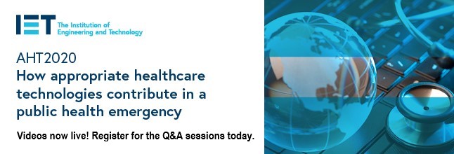 IETHealthTech's tweet photo. How do appropriate #healthcaretechnologies contribute in a public health emergency? Watch the presentations at https://t.co/ErzXXZq6Tl, then speak to the authors during our virtual Q&A sessions on 18th Sept. Register now https://t.co/czEtbhaDpk. #AHT2020 https://t.co/U4ctWb2xwz