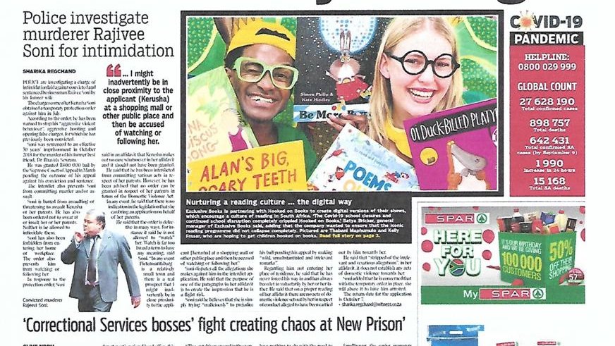 HookedonBooksSA's tweet photo. We made the front cover!
Don't forget to check out our digital show on our website.
https://t.co/aG9KK77NHt

#hookedonbooks #reading #creatingreadersinspiringdreamers https://t.co/D4pamgtTRu