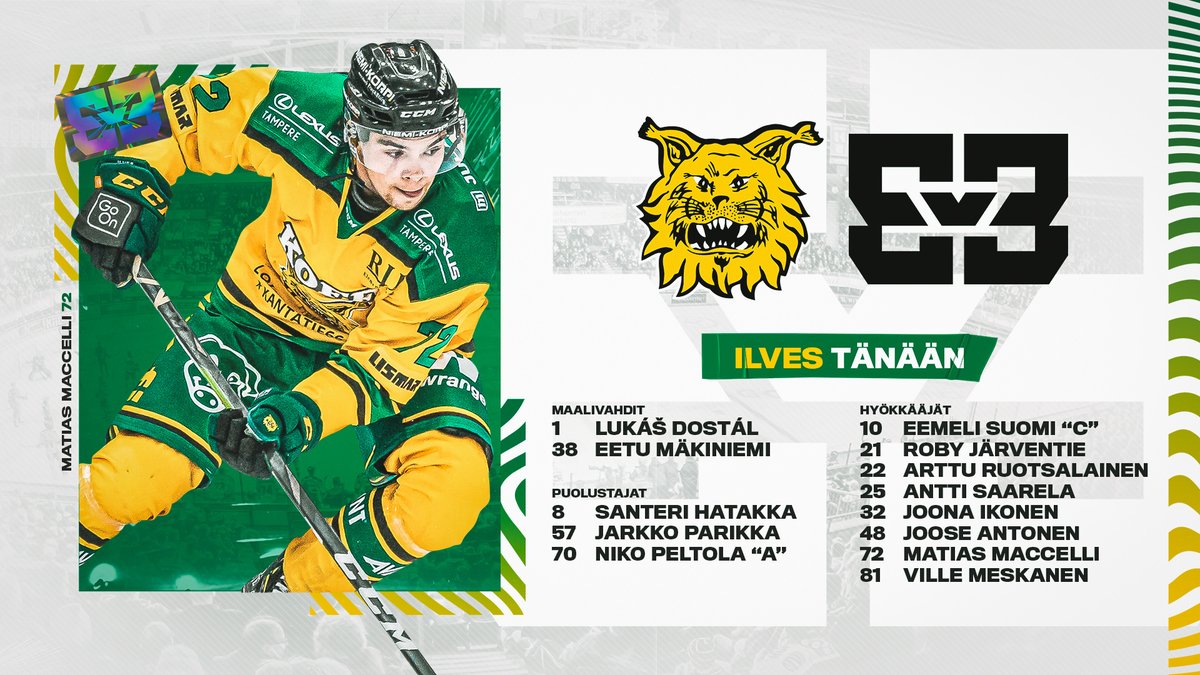 ilveshockey's tweet photo. Ilves tänään Nordiksella! 🔥

#3v3SuperSeries'in runkosarjan viimeinen ottelu pelataan klo 17:15 @HCTPS vastaan. Päivän ottelut ratkaisee, jatkuuko Ilveksen ottelut illalla mitalipeleissä.

📺 @cmoresportfi

#Ilves #Liiga https://t.co/eKFmjAh3xf
