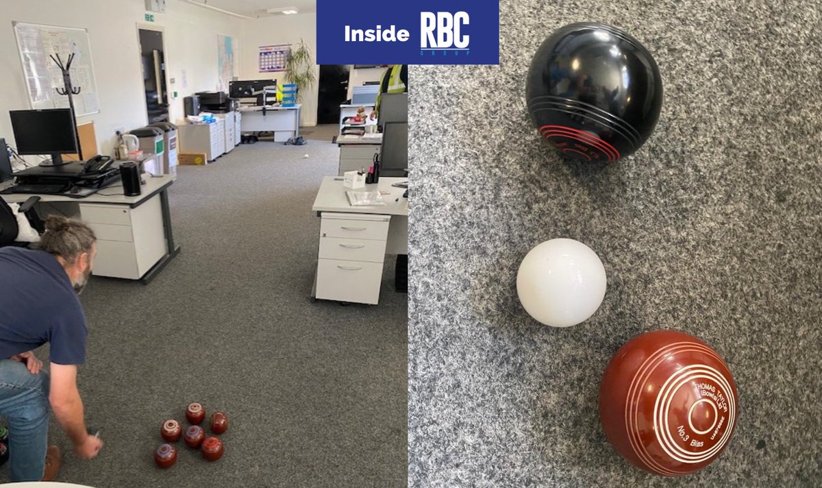 Who doesn't like playing with their bowls on a Friday? 🤔 An employee brought his newfound love of lawn bowls into the office today. It kicked off a tense game which culminated in a hard tackle. We think adding a touch of rugby adds a little excitement to the sport. #InsideRBC