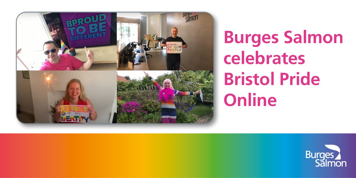 Burges Salmon is proud to be an official sponsor of <a href="/BristolPride/">Bristol Pride</a> &amp; we’ve had a fantastic time celebrating this week, bringing our people together to mark the occasion with a programme of loud and proud virtual events and activities. Happy #BristolPrideOnline! #pride #prideday