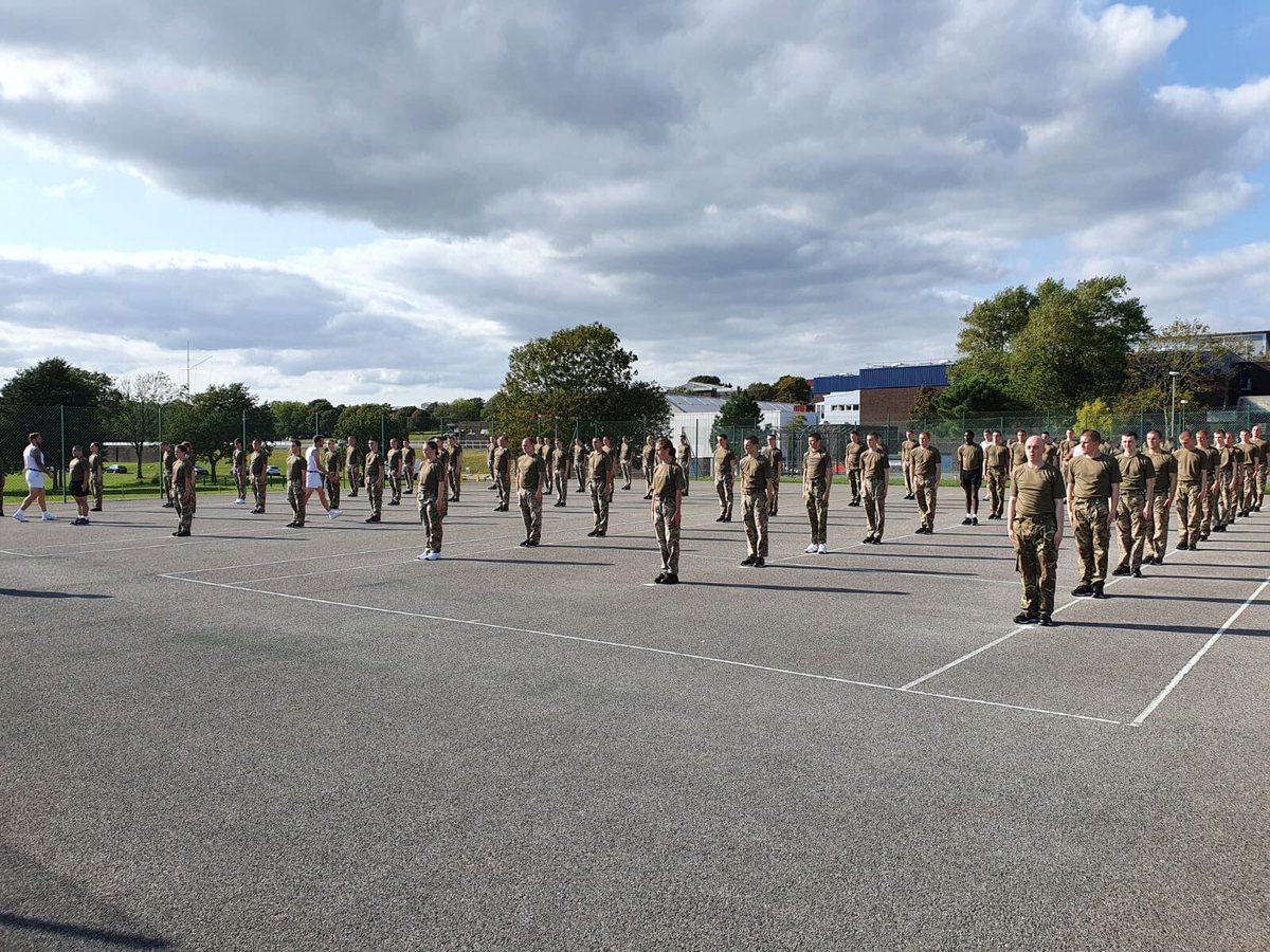 They’ve reached Friday of their first week and it’s been a busy week of firsts for our newest class, the #Cornwell16s.  Here they are for their first Initial Military Fitness session.  #Navyfit #FridayFeeling