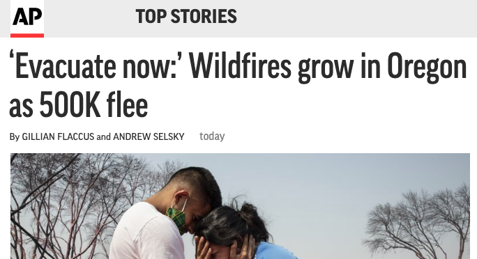 A late-night fire  #OregonFires2020 data thread into the smoky void:  @OregonOEM reports that 500,000 Oregonians have evacuated,  @AP picks it up and it goes everywhere. Of course! That's more than 10 percent of the state! That's Big News! BBC! WaPo! The Grauniad! But is it right?