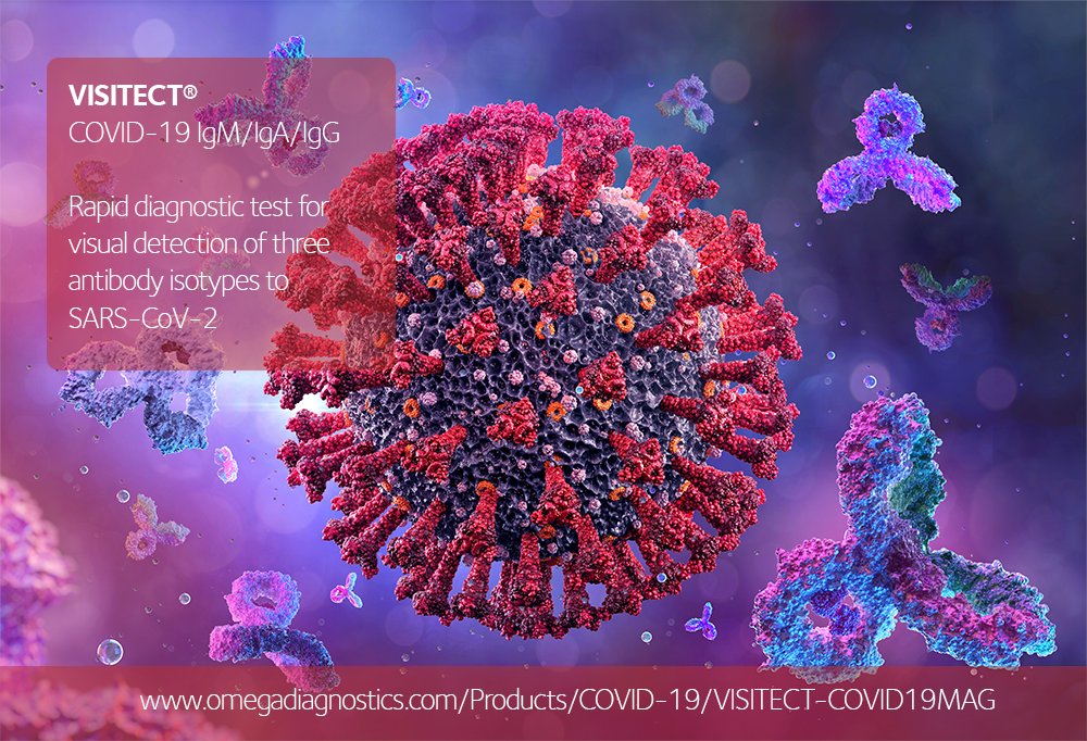 Our VISITECT® COVID-19 IgM/IgA/IgG RDT provides easy &amp; separate detection of relevant antibodies, specific to SARS-CoV-2 in only 10 mins.

It features excellent performance characteristics and can help to assess the extent of the outbreak. 

Find out more: omegadiagnostics.com/Products/COVID…