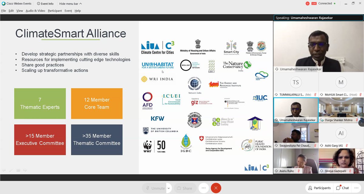 #CSCAF is a progressive &amp; aspirational framework that will enable #cities to build on their current initiatives towards advanced #ClimateAction - Dr Mahesh Rajasekar, Chair - Urban Resilience <a href="/NIUA_India/">NIUA_India</a> 

<a href="/MoHUA_India/">Ministry of Housing and Urban Affairs</a> <a href="/SmartCities_HUA/">Smart Cities Mission</a> <a href="/hiteshvaidya/">hitesh Vaidya</a> @GlobalResCities