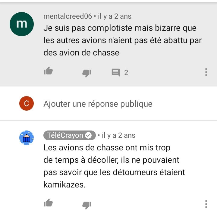 Il y a aussi le pourquoi les avions de ligne n'ont pas été simplement abattus.