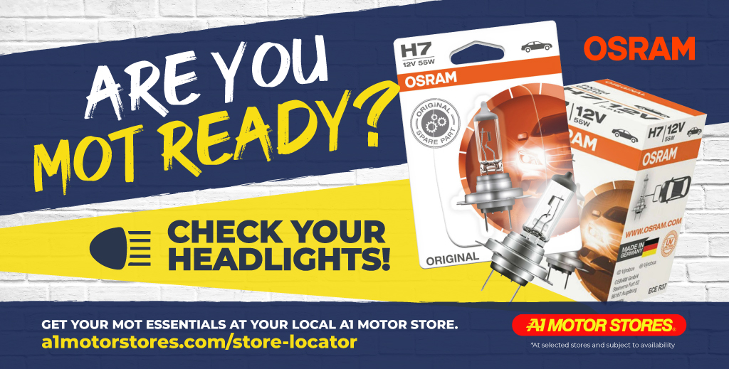 CHECK YOUR HEADLIGHTS ready for your MOT! 💡🚘

Get your MOT essentials at your local A1 Motor Store
a1motorstores.com/store-locator/

<a href="/OsramUK/">OSRAM_Automotive_UK</a>