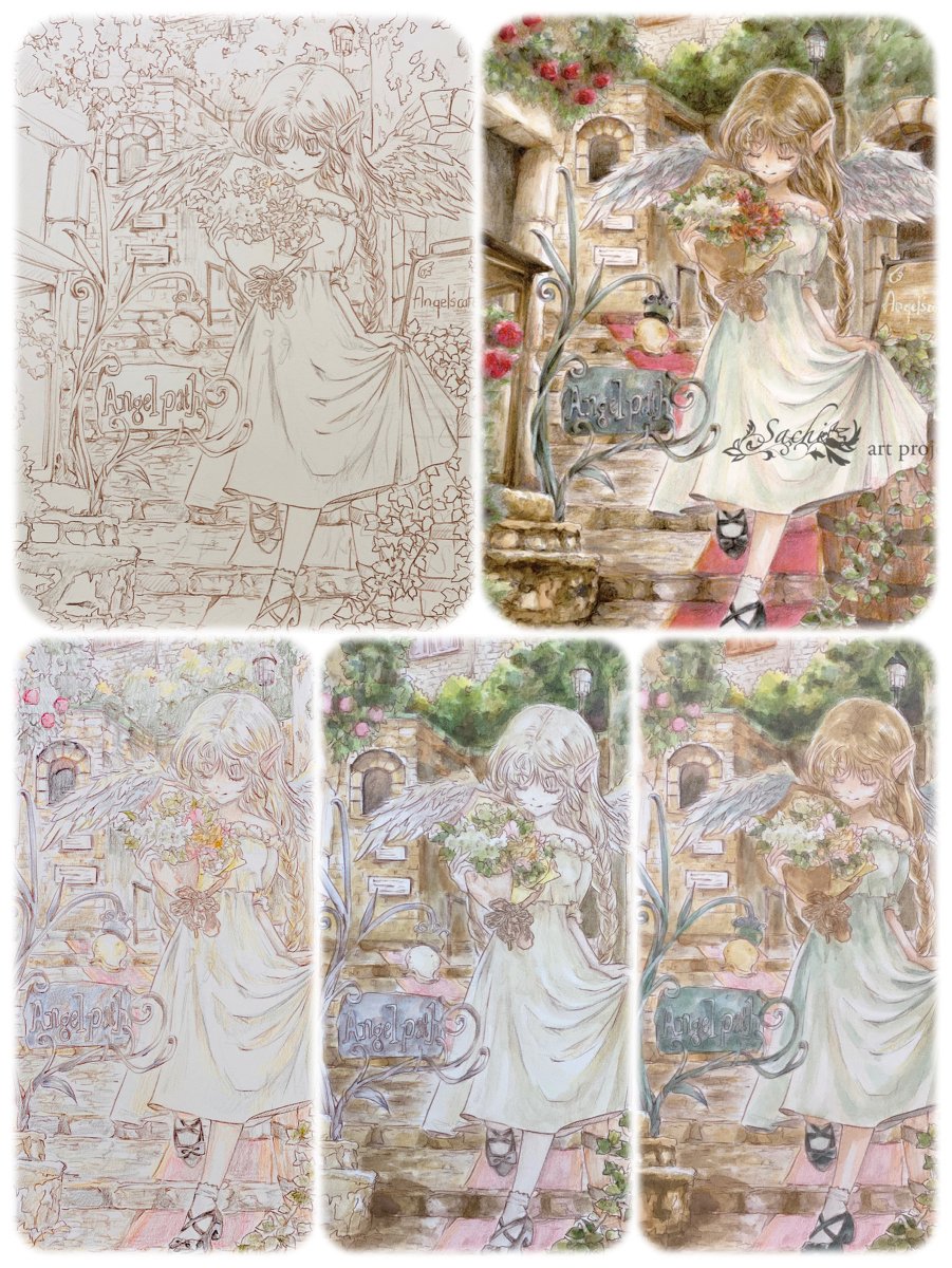 風の通り道 制作過程の画像まとめ オリジナル 創作 アナログ絵 アナロ Sachi の漫画