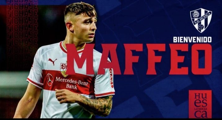  DONE DEAL  - September 8PABLO MAFFEO(Stuttgart to Huesca )Age: 23Country: Spain Position: Full-backFee: LoanContract: Until 2021  #LLL