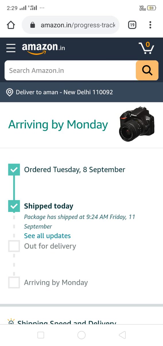 prabh_kaur3's tweet photo. @amazonIN @AmazonHelp I had ordered a camera. However, due to some reason I cancelled it. Despite of my cancellation the status is showing dispatched. I don't require anymore. Kindly look into this. https://t.co/soIntvGyko