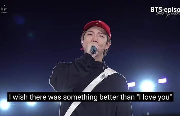 "I wish there was better word than love" He loves us more than love, he loves us so much that the word love itself can't express it.