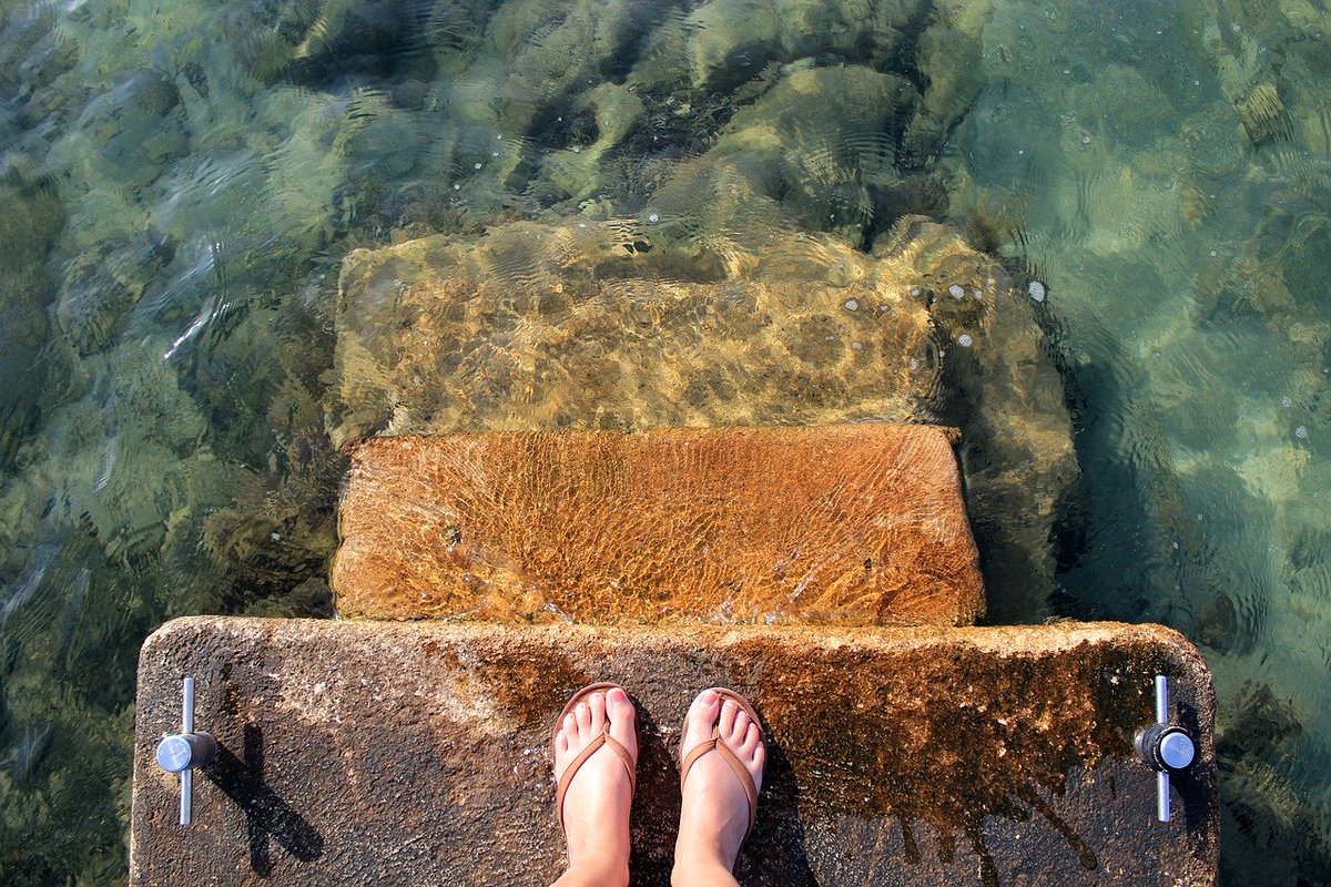 sea, water, feet