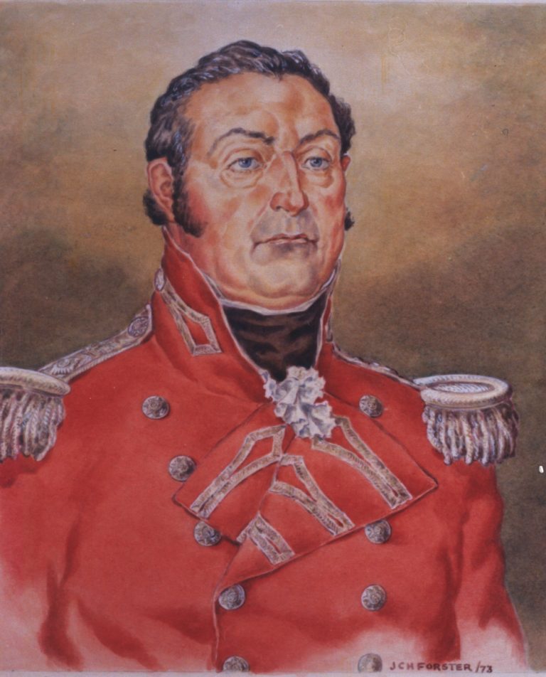 from Sandwich with Major General Henry Proctor to determine the result of the naval action.(This is not an actual portrait of Proctor - it is a composite based on descriptions. There is no known formal portrait)16/x